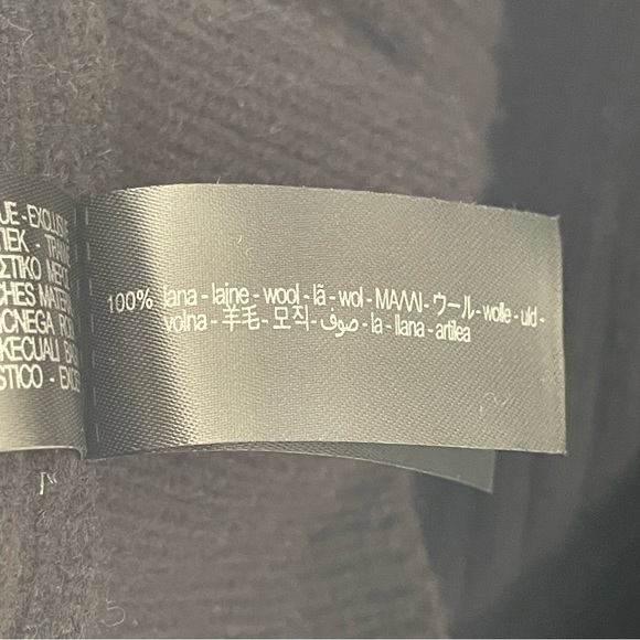 Zara 100% Wool Oversized Poncho Steven Meisel Black Size M-L - Picture 12 of 13